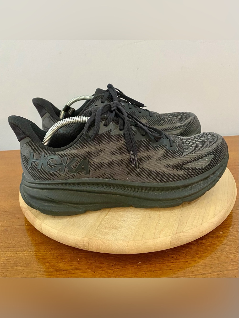 Hoka Clifton 9 Triple Black Men’s Size 12.5 D Running Shoes Sneaker Athletic Gym